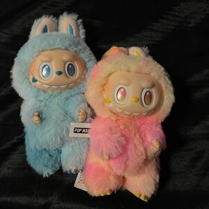 Pop Mart Furry Friends Action Figures - Blue and Pink